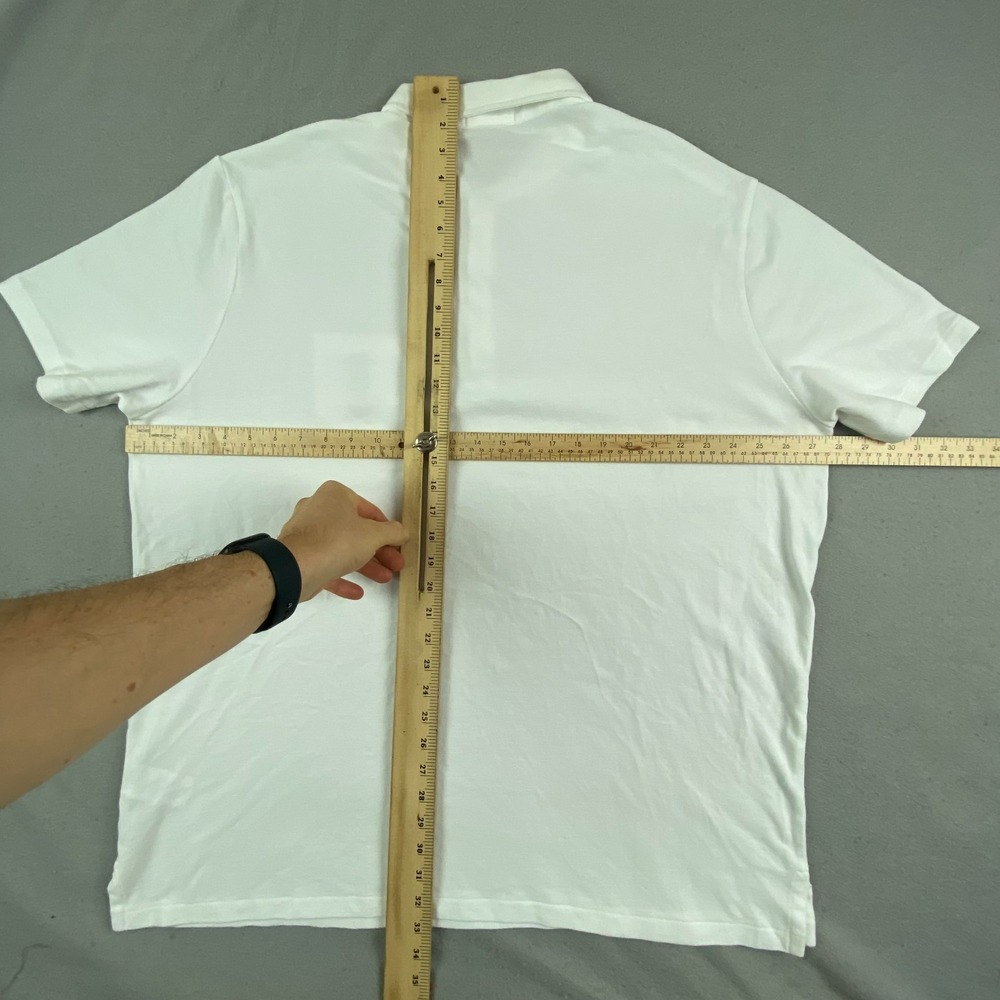 Ralph Lauren Polo Bear Mesh Shirt Men 2XL XXL solid white pocket embroidered - Picture 11 of 14